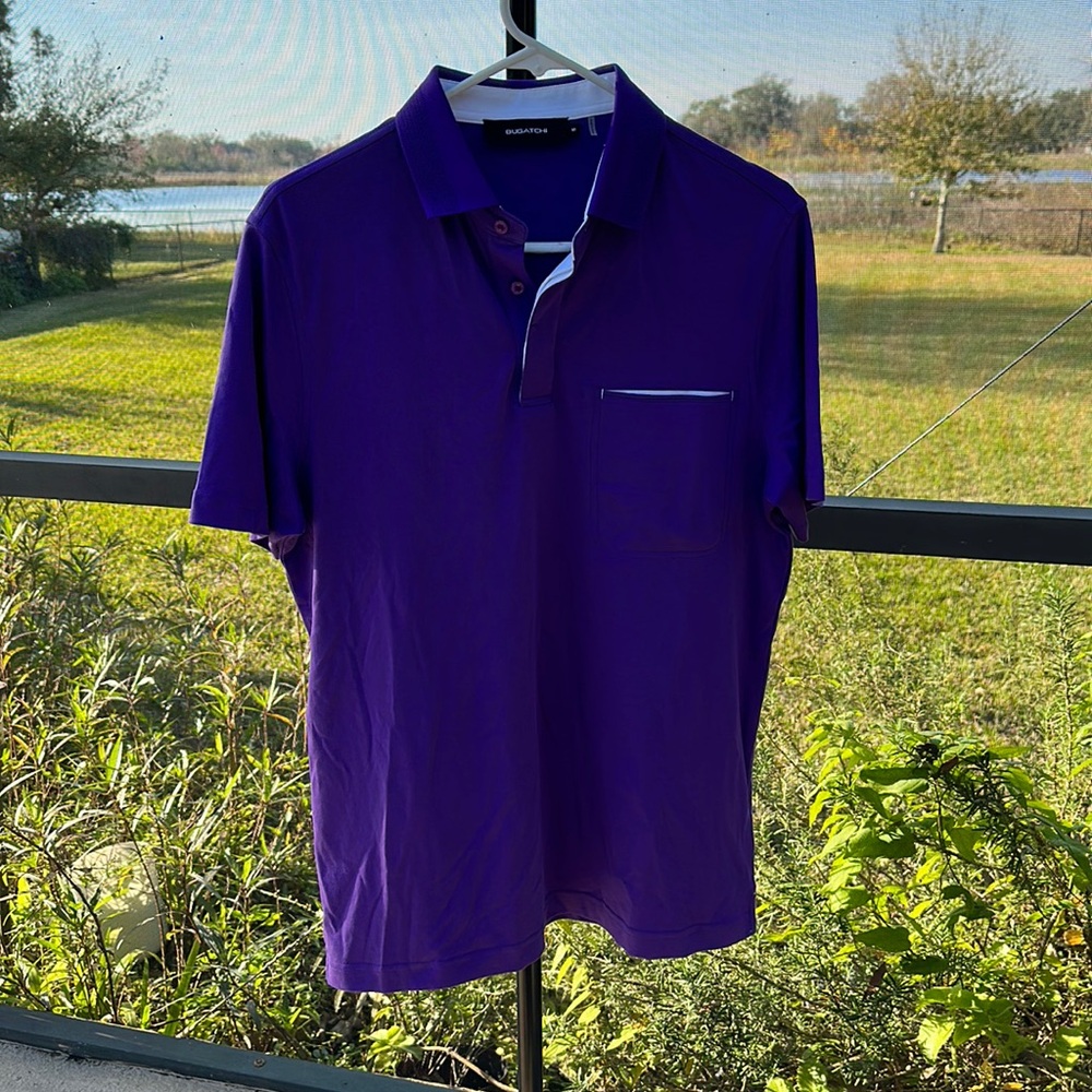 Bugatchi purple Men's Polo Shirt small short sleeve